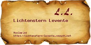Lichtenstern Levente névjegykártya
