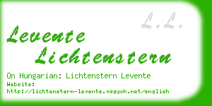 levente lichtenstern business card